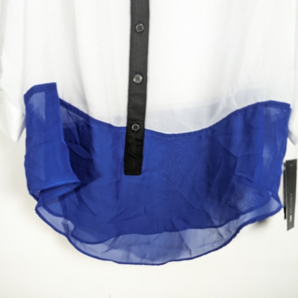 NWT AB Studios block stripe button blouse - Picture 5 of 6